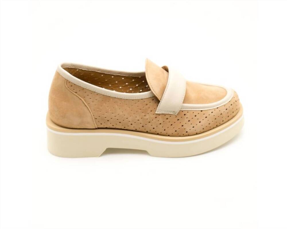 NEW CASTA women's varina platform loafer in brandy